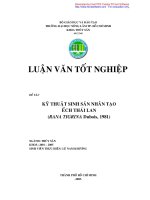 Kỹ thuật sinh sản nhân tạo ếch Thái Lan (Ranna tigerina tigrina)