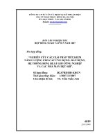 Nghiên cứu các giải pháp tiết kiệm năng lượng cho các ứng dụng  Dân dụng, hệ thống bơm, quạt gió công nghiệp và các nhà máy dệt sợi