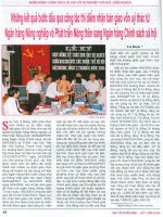 Những kết quả bước đầu qua công tác thí điểm nhận bàn giao vốn uỷ thác từ Ngân hàng Nông nghiệp và Phát triển Nông thôn sang ngân hàng chính sách xã hội