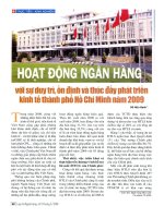 Hoạt động ngân hàng với sự duy trì, ổn định và thúc đẩy phát triển kinh tế thành phồ Hồ Chí Minh năm 2009