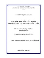 Đặc sắc thể tài yêu ngôn trong sáng tác của Nguyễn Tuân