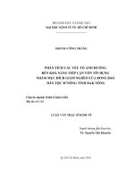 Khả năng tiếp cận vốn tín dụng của đồng bào dân tộc M'nông tỉnh Đak Nông