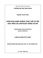 Phân giải nhập nhằng thực thể có tên dựa trên các ontology đóng và mở