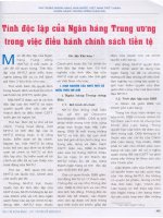 Tính độc lập của Ngân hàng Trung ương trong việc điều hành chính sách tiền tệ .pdf