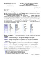 Đề thi tuyển sinh đại học, cao đẳng môn tiếng anh năm 2009 mã đề 351