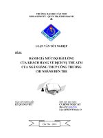 Đánh giá mức độ hài lòng của khách hàng về dịch vụ thẻ ATM của VietinBank Bến Tre