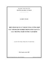 Biện pháp quản lý nhằm tăng cường hợp tác với doanh nghiệp trong đào tạo của các trường nghề ở tỉnh nam định