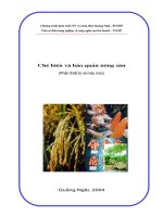 Chế biến và bảo quản nông sản