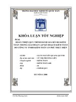 Hoàn thiện quy trình đánh giá rủi ro trong giai đoạn lập kế hoạch kiểm toán do Công ty TNHH kiểm toán An Phú thực hiện