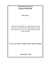 Nghiên cứu ảnh hưởng  của việc bổ sung Vitamin Ade