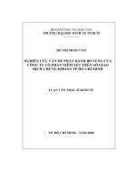 Nghiên cứu vấn đề phát hành bổ sung của Công ty cổ phần niêm yết trên Sở giao dịch chứng khoán TP. Hồ Chí Minh