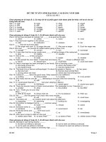 Đề thi tuyển sinh đại học môn tiếng anh năm 2008