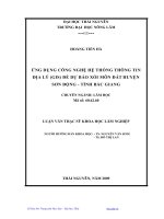Ứng dụng công nghệ hệ thống thông tin địa lý (GIS) để dự báo xói mòn đất huyện Sơn Động - tỉnh Bắc Giang