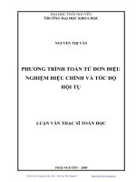 Phương trình toán tử đơn điệu nghiệm hiệu chỉnh và tốc độ hội tụ