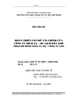 Hoàn thiện cơ chế tài chính của Công ty Dịch vụ - Du lịch dầu khí