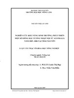 Nghiên cứu khả năng sinh trưởng phát triển một số dòng đậu tương nhập nội từ australia năm 2005 -2006 tại thái nguyên
