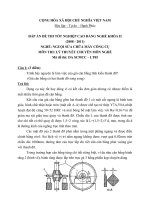 Đáp án Nguội sửa chữa máy công cụ 5