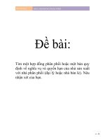 Tìm một hợp đồng phân phối hoặc một bản quy định về nghĩa vụ và quyền hạn của nhà sản xuất với nhà phân phối (đại lý hoặc nhà bán lẻ). Nêu nhận xét của bạn.