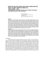 Đánh giá sự hài lòng của khách hàng đối với dịch vụ viễn thông di động tại thừa thiên - huế