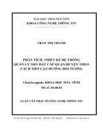 Phân tích, thiết kế hệ thống quản lý nhà đất cấp quận/huyện theo cách tiếp cận hướng đối tượng