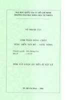 Luận án tiến sỹ  Tính toán dòng chảy vùng biển ven bờ - nước sông