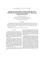 Nghiên cứu ảnh hưởng của dầu ve