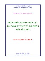 Phát triển nguồn nhân lực tại Công ty Truyền tải điện 4 đến năm 2015