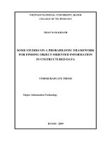Some studies on a probabilistic framework for finding object-oriented information in unstructured data