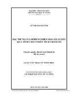 Đặc trưng của môđun cohen–macaulay dãy qua tính chất phân tích tham số
