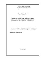 Nghiên cứu bài toán xác định collocation trong tiếng việt