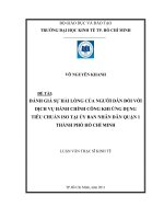 Sự hài lòng của người dân đối với dịch vụ hành chính công khi ứng dụng tiêu chuẩn ISO