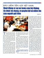 Bảo hiểm tiền gửi Việt Nam Hoạt đông vì sự an toàn của hệ thống tổ chức tín dụng, vì quyền lợi và niềm tin của người gửi tiền