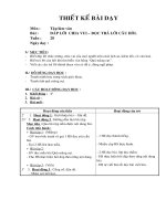 Giáo án Tập làm văn - Lớp 2 - Đáp lời chia vui - Đọc trả lời câu hỏi.doc