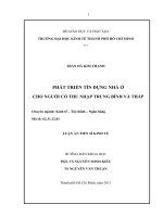 Phát triển tín dụng nhà ở cho người có thu nhập trung bình và thấp