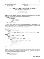 Đề thi tuyển sinh Cao học và nghiên cứu sinh môn Ngôn ngữ lập trình 2005