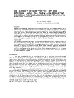 Mô hình hệ thống hỗ trợ tích hợp cho tiến trình hoạch định chiến lược marketing