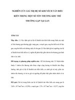 Nghiên cứu giá trị hệ số khuếch tán biểu kiến trong một số tổn thương khu trú thường gặp tại gan