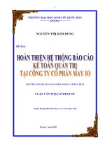 Hoàn Thiện Hệ Thống Báo Cáo Kế Toán Quản Trị Tại Công Ty Cổ Phần May10- Garco10