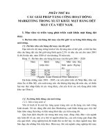  Giải pháp tăng cường hoạt động Marketing trong XK mặt hàng dệt may của VN (chương 3)