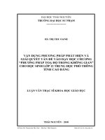 Vận dụng phương pháp phát  hiện và giải quyết vấn đề đạo đức
