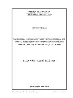 Xác định hàm lượng cadimi và chì trong một số loại rau xanh tại huyện đại từ- tỉnh thái nguyên bằng phương pháp phổ hấp thụ nguyên tử ngọn lửa (f-aas)