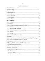 A study on the techniques for the improvement to the teaching of oral skills in light of communicative english language teaching for junior high school teachers in quang ngai province part  3