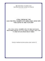 Nghiên cứu về việc sản xuất, phân phối thuốc của các công ty dược việt nam và một số giải pháp hoàn thiện