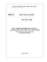 quy trình chế biến bột xuống làm nguyên liệu thức ăn chăn nuôi