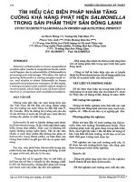 Tìm hiểu các biện pháp nhằm tăng cường khả năng hiện Salmonella trong sản phẩm thủy sản đông lạnh