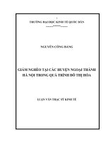 Giảm nghèo tại các huyện ngoại thành hà nội trong quá trình đô thị hóa