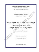 Nhận dạng tiếng nói tiếng việt theo hướng tiếp cận nhận dạng âm vị tự động