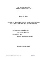  Nghiên cứu một số biện pháp kỹ thuật nâng cao năng suất, chất lượng hoa lily tại Ba Bể - Bắc Kạn