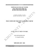 Phần mềm hỗ trợ xếp lịch trực bệnh viện