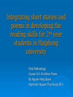 Integrating short stories and poems in developing the reading skills for 2nd year students in haiphong university part  7